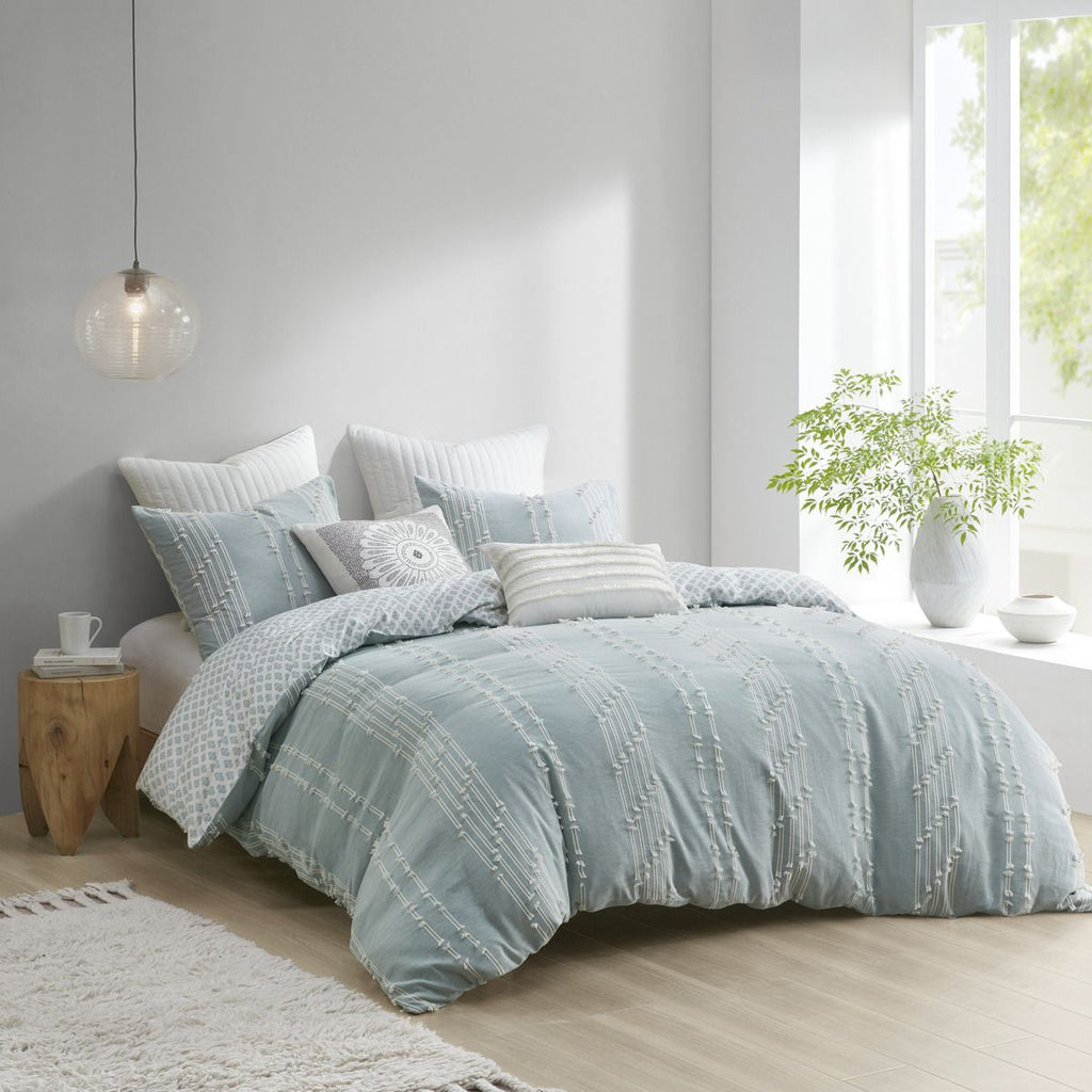 3 Piece Cotton Jacquard Duvet Cover Set