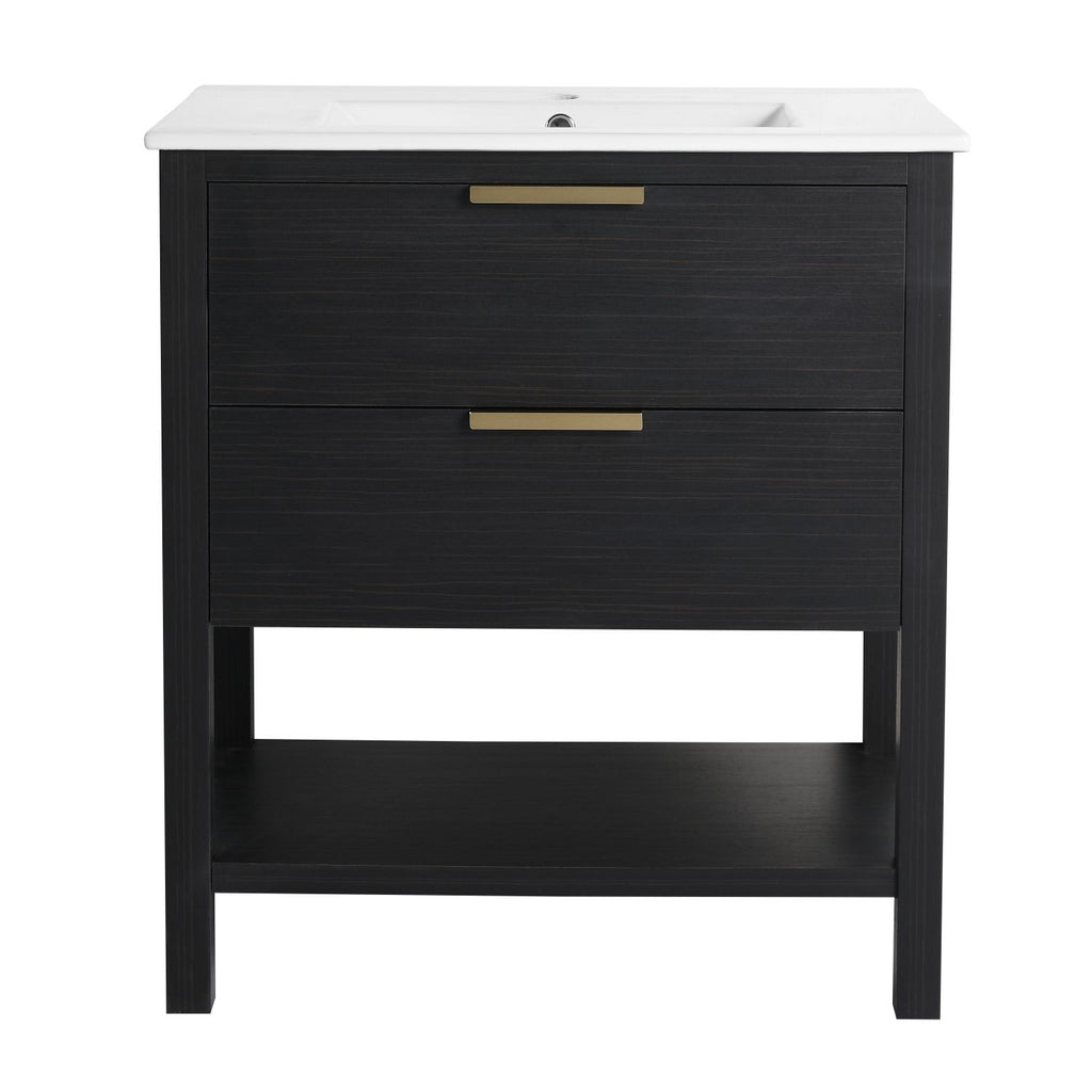 30 (29-1/18") Inch Bathroom Vanity Plywood With 2 Drawers (Only Vanity ,without Basin)-BVB01030BCTG