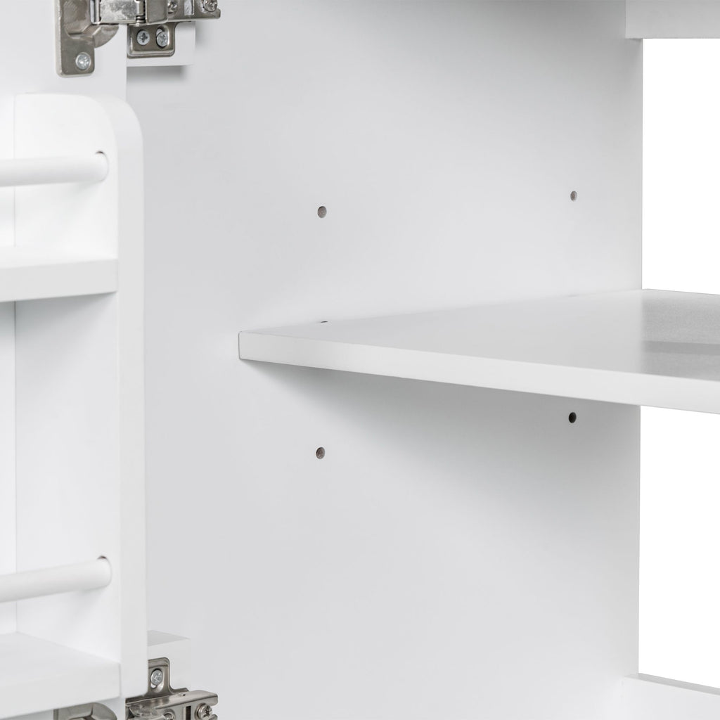 30" Bathroom Vanity with Sink Combo, Multi-functional Bathroom Cabinet with Doors and Drawer, Solid Frame and MDF Board, White (Old Sku:SY999606AAK)
