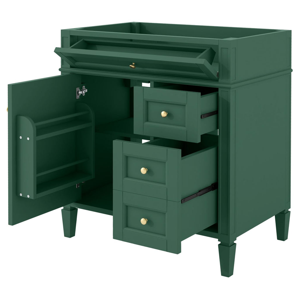 30'' Bathroom Vanity without Top Sink, Modern Bathroom Storage Cabinet with 2 Drawers and a Tip-out Drawer (NOT INCLUDE BASIN; REPLACE WF316721AAF)