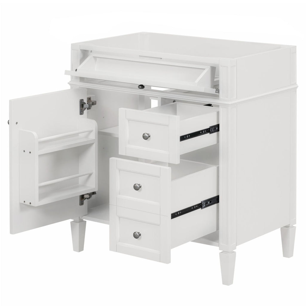 30'' Bathroom Vanity without Top Sink, Modern Bathroom Storage Cabinet with 2 Drawers and a Tip-out Drawer (NOT INCLUDE BASIN; REPLACE WF316721AAK)