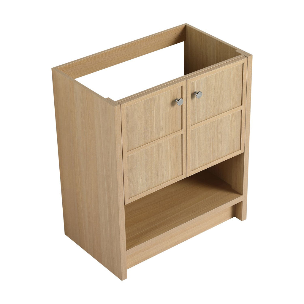 30" Freestanding Bathroom Vanity, 2-Soft Closing Door, Oak, Plywood (Excluding Sink)