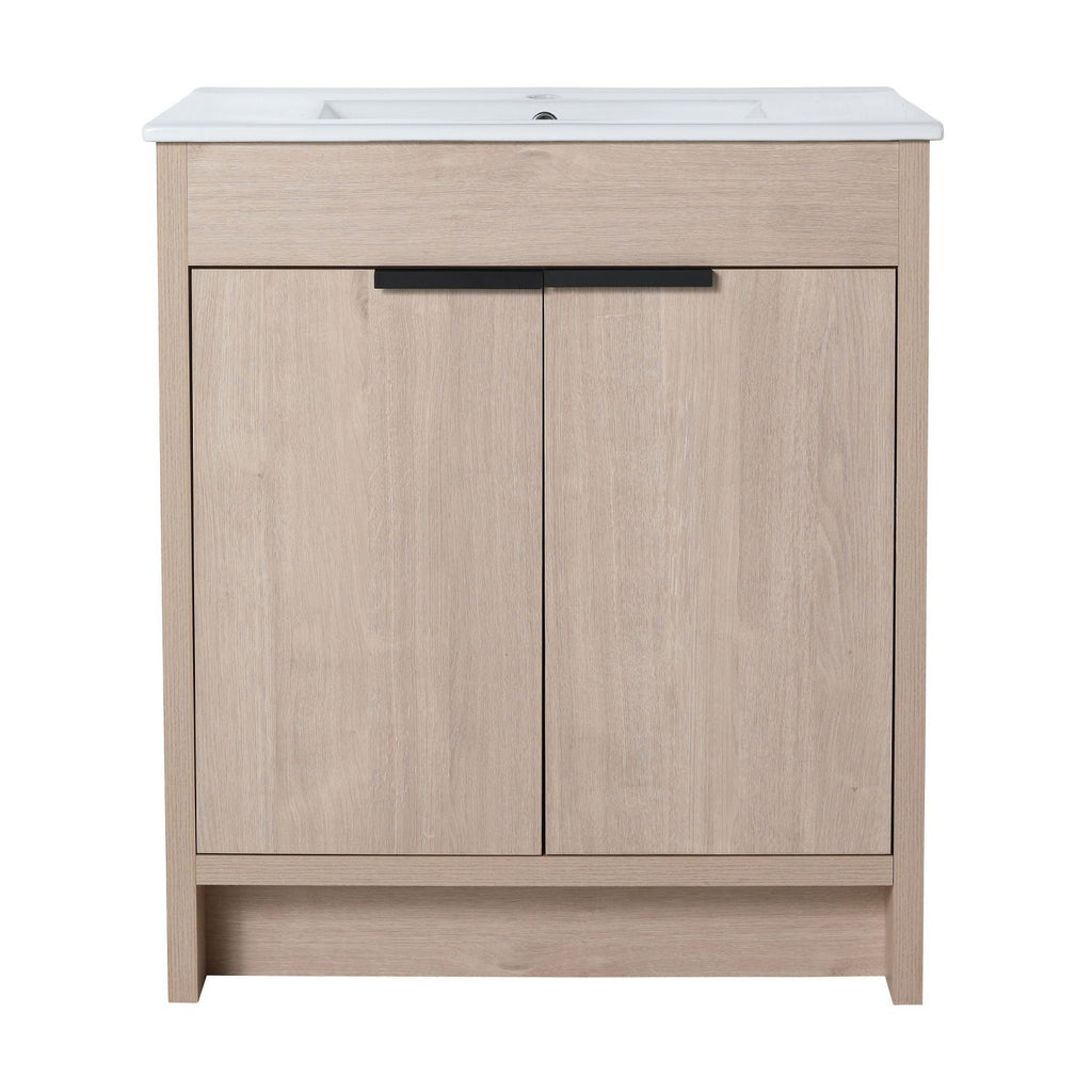 30 inch (29-1/8") Freestanding Bathroom Vanity with 2 Soft-Close Cabinet Doors ((KD-PACKING),Only Vanity without Top-BVB02430PLO
