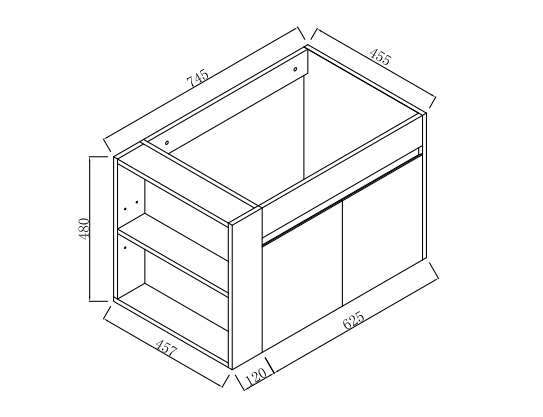 30 Inch Bathroom Vanity With Open Shelf, KD-PACKING-(Only Vanity, Without Basin)
