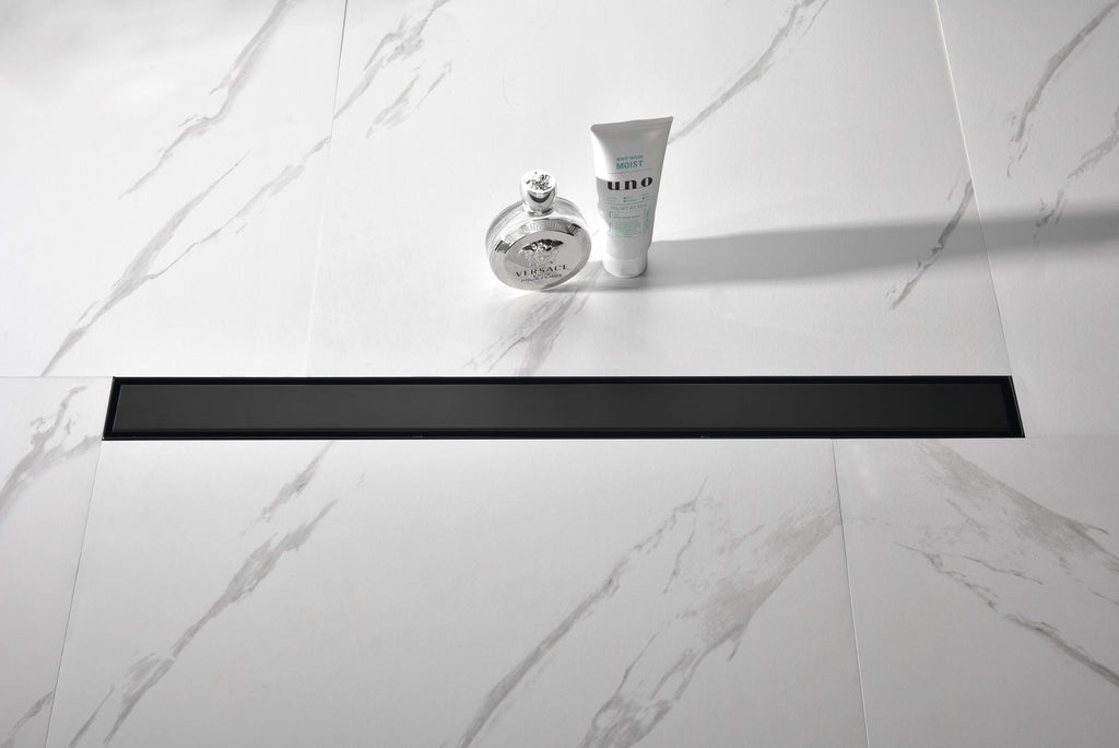 30 Inches Linear Shower Drain with Removable Cover, 304 Stainless Shower Drain Included Hair Strainer and Leveling Feet