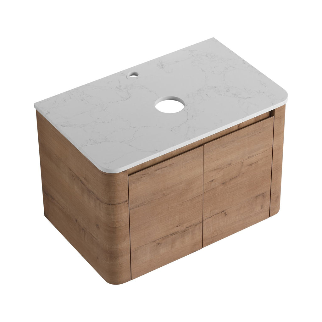 30''(29-1/2") Wall-Mounted Bathroom Vanity & 2-Soft-Close Door, KD-Packing, Plywood (Vanity Only, Excluding Sink)