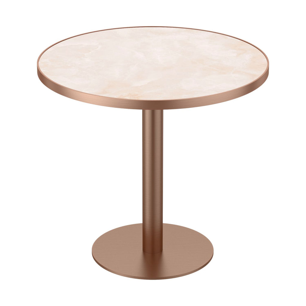 31.5" Round Modern Tulip Dining Table, Sintered Stone Tabletop with Luxury Faux Marble Print, Stainless Steel Bracket Base, Scratch & Wear Resistant, Waterproof Surface, Ideal for Indoor & Outdoor Use