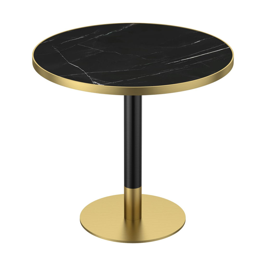 31.5" Round Modern Tulip Dining Table, Sintered Stone Tabletop with Luxury Faux Marble Print, Stainless Steel Bracket Base, Scratch & Wear Resistant, Waterproof Surface, Ideal for Indoor & Outdoor Use