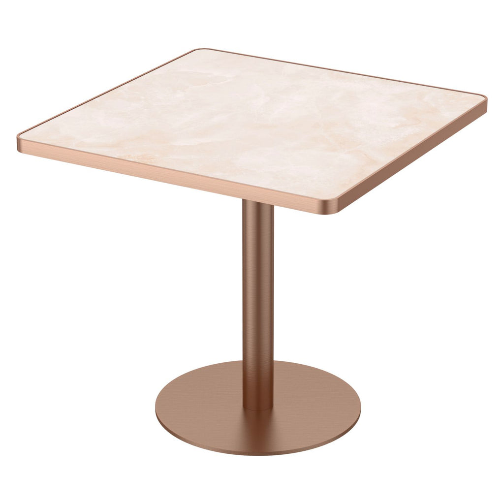 31.5"Square Modern Tulip Dining Table, Sintered Stone Tabletop with Luxury Faux Marble Print, Stainless Steel Bracket Base, Scratch & Wear Resistant, Waterproof Surface, Ideal for Indoor & Outdoor Use