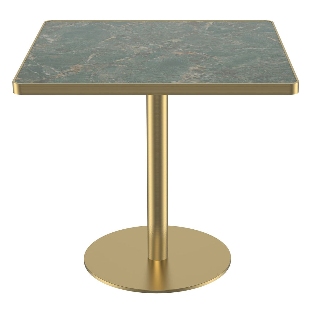 31.5"Square Modern Tulip Dining Table, Sintered Stone Tabletop with Luxury Faux Marble Print, Stainless Steel Bracket Base, Scratch & Wear Resistant, Waterproof Surface, Ideal for Indoor & Outdoor Use