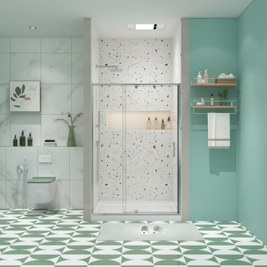 32-36" W x 72" H Piovt Swing Glass Shower Door,Pivot Frame Sliding Shower Door with 1/4"(6mm) Clear SGCC Tempered Glass,Chrome Finish Shower Doors,Reversible Installation