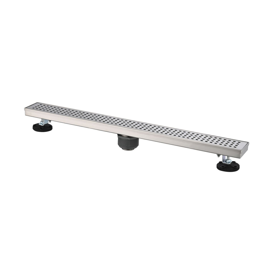 32 Inches Linear Shower Drain, Included Hair Strainer and Leveling Feet