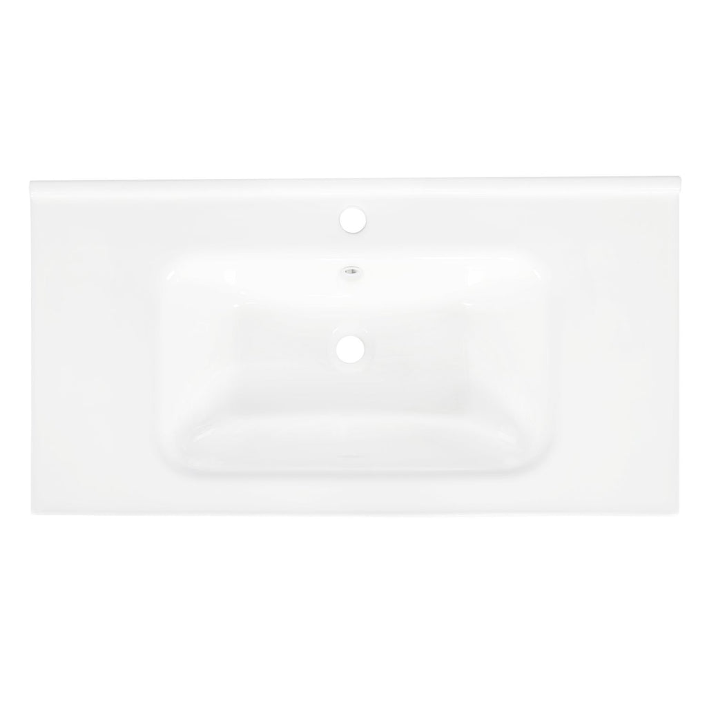 35.6" White Ceramic Basin, Only Ceramic Sink, Without Cabinet