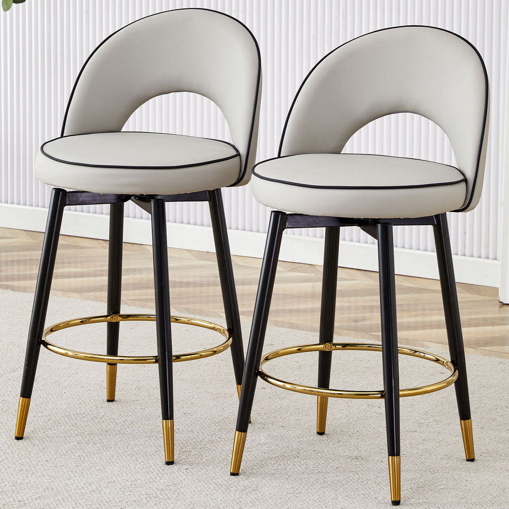 360 ° rotatable bar chair.Modern PU comfortable upholstered bar chair with smooth and beautiful black metal legs for dining room, kitchen, terrace and guest office chair.Set Of
2.W1151P153940