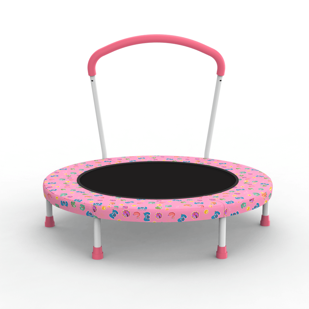 36inch Mini Trampoline for Kids Ages 1-6 Indoor Outdoor Trampoline with Handle Fun for Kids