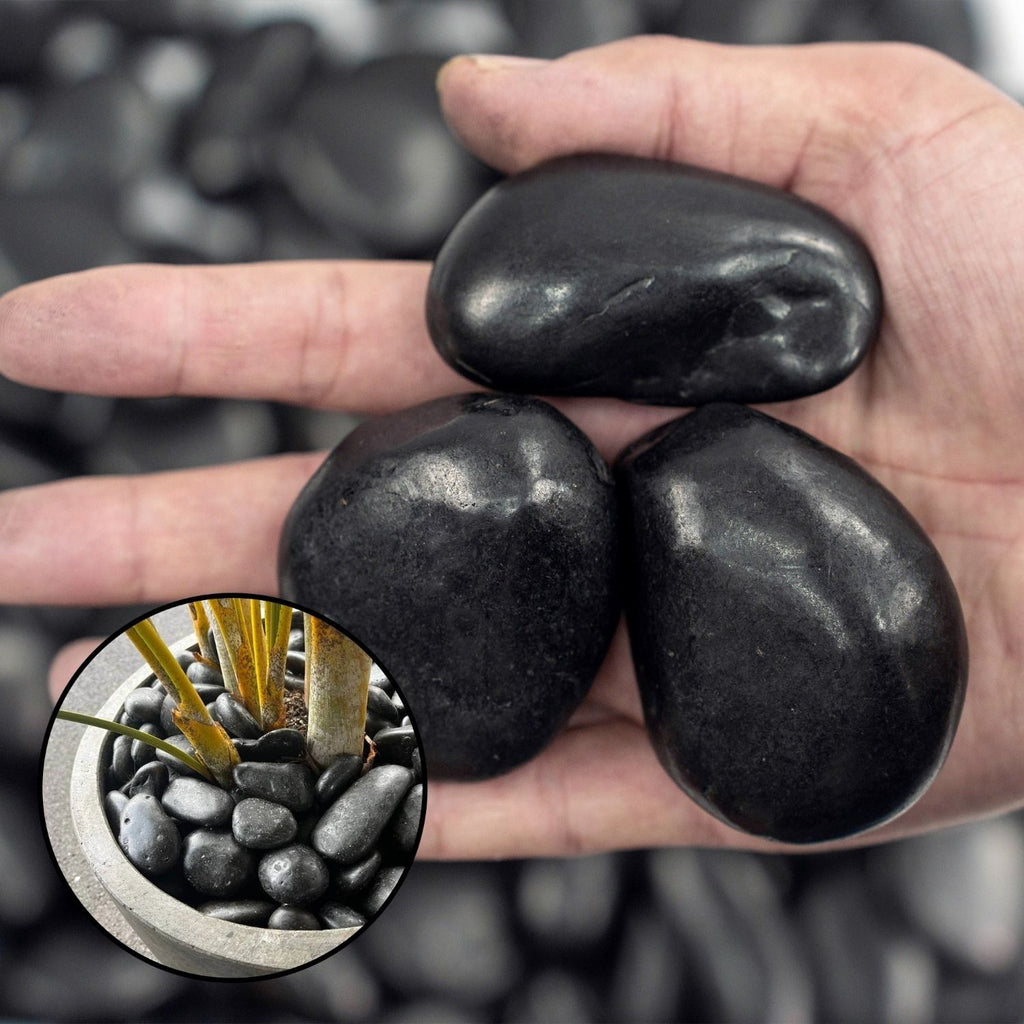 38lbs Decorative Garden Stone Outdoor Landscaping, Walkways, Yard, 1-3 inch Large Polished River Rocks for Plants Pots, Vases, Crafts