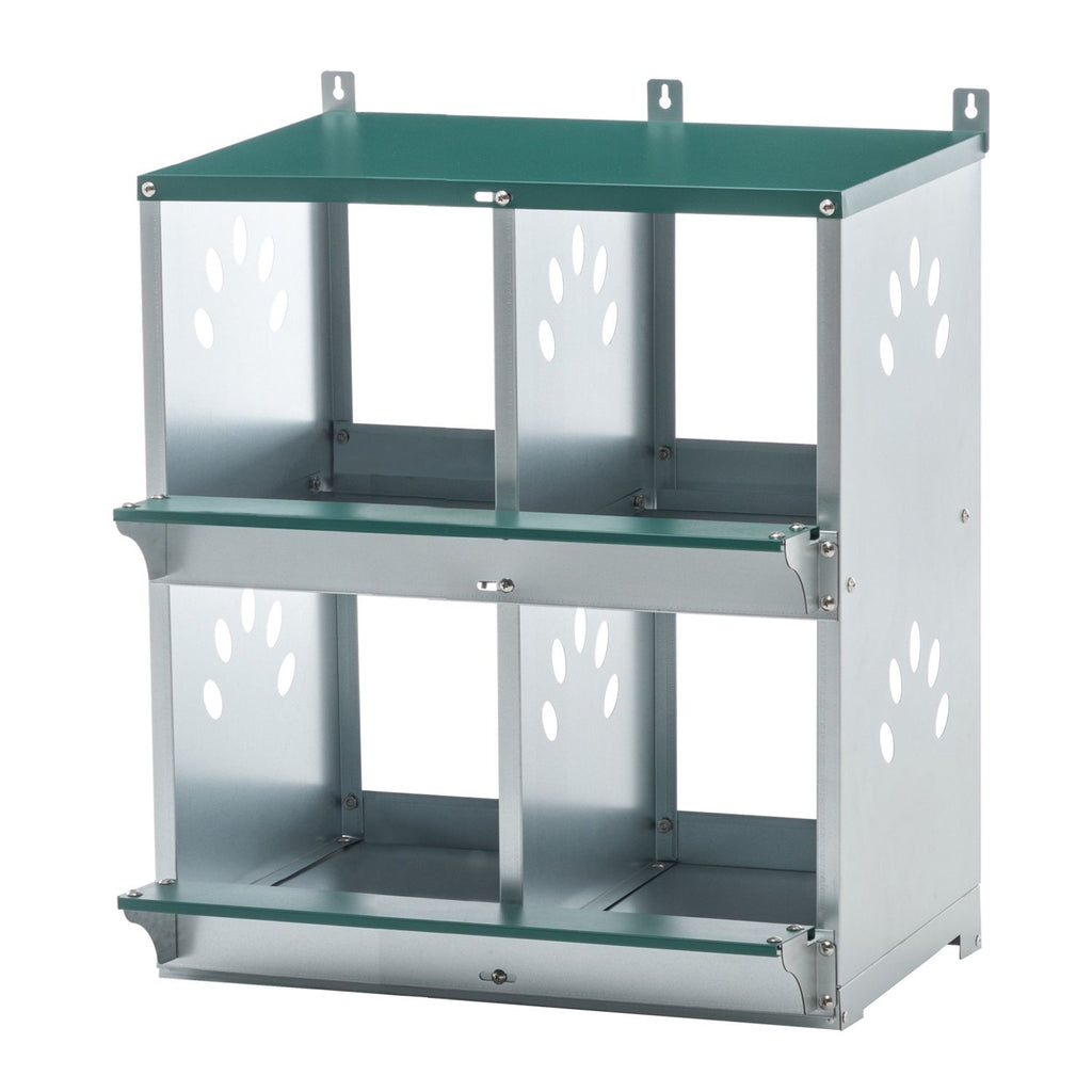 4 Compartment Chicken Nesting Boxes, Metal Nesting Boxes Wall Mount Chicken Egg Laying Box for Different Chicken Breeds