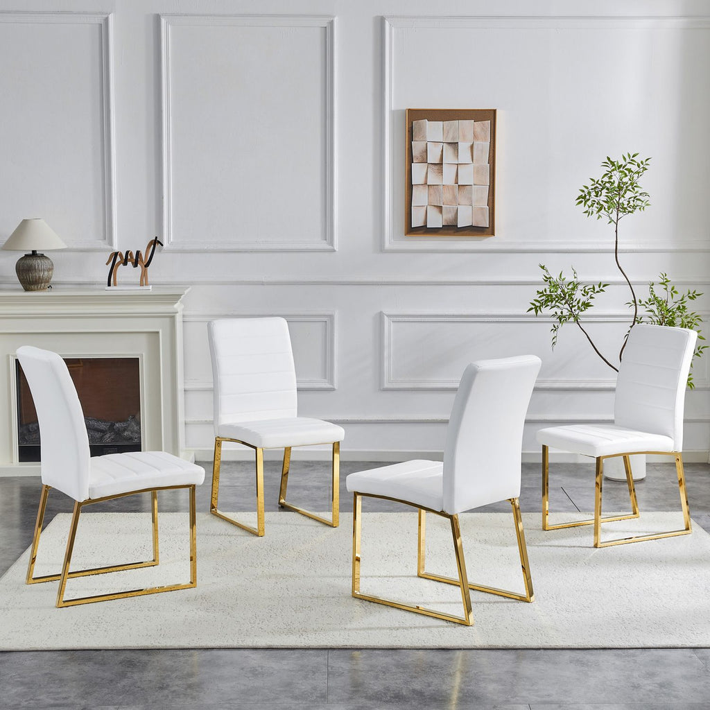 4-Pack - Heavy-duty chairs set: 2.1" thick cushion, iron frame, perfect for home or office. Classic colors, great value