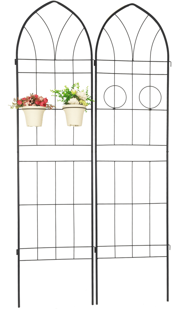 4 Pack Metal Garden Trellis 78.7" x 19.7" Rustproof Trellis for Climbing Plants Outdoor Flower Support Black