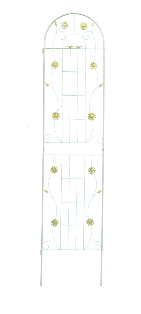 4 Pack Metal Garden Trellis 86.7" x 19.7" Rustproof Trellis for Climbing Plants Outdoor Flower Support Cream White