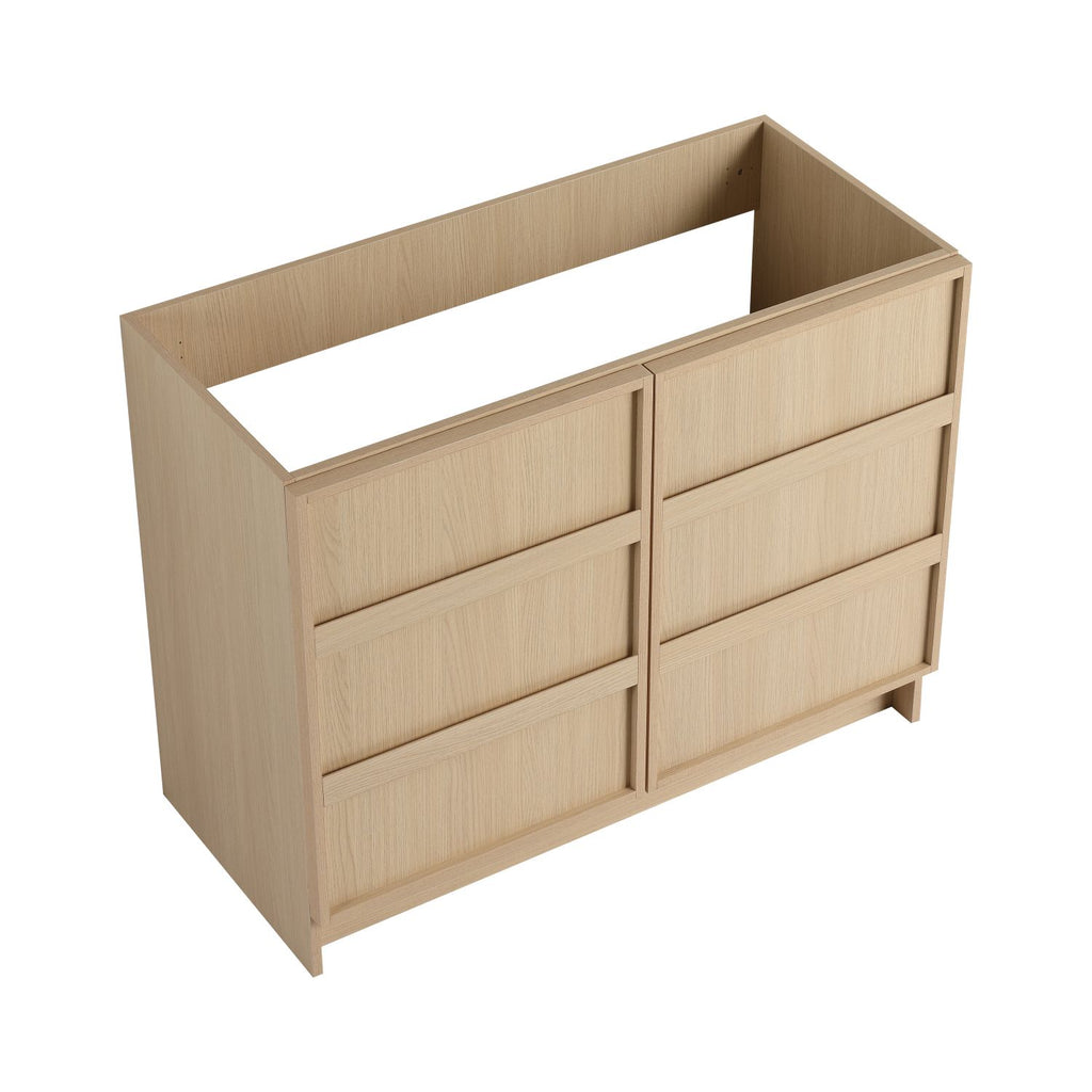 42" Freestanding Bathroom Vanity & 2 Soft-Close Cabinet Doors, Plywood, Dune Oak (KD-PACKING)-Excluding Sink