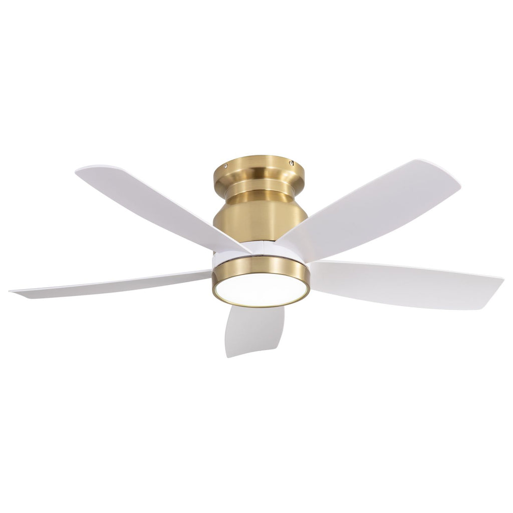 42 Inch Flush Mount Ceiling Fans with LED Light 22W and Remote Control 5 ABS Fan Blades for Bedroom Dining Room