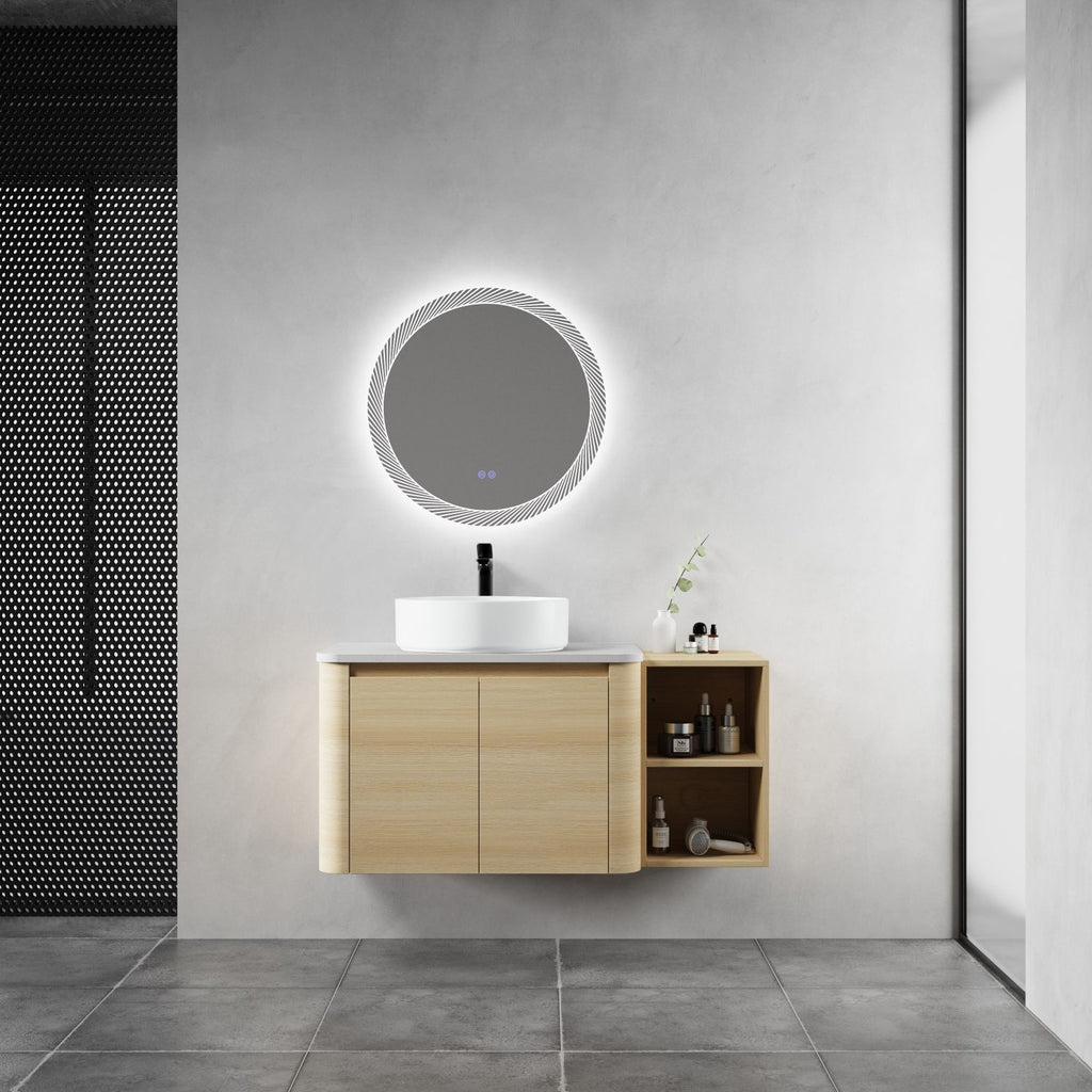 42'' Wall-Mounted Bathroom Vanity With Ceramic Art Sink, and 1-Storage Shelves, 2-Soft-Close Door, KD-Packing, Plywood
