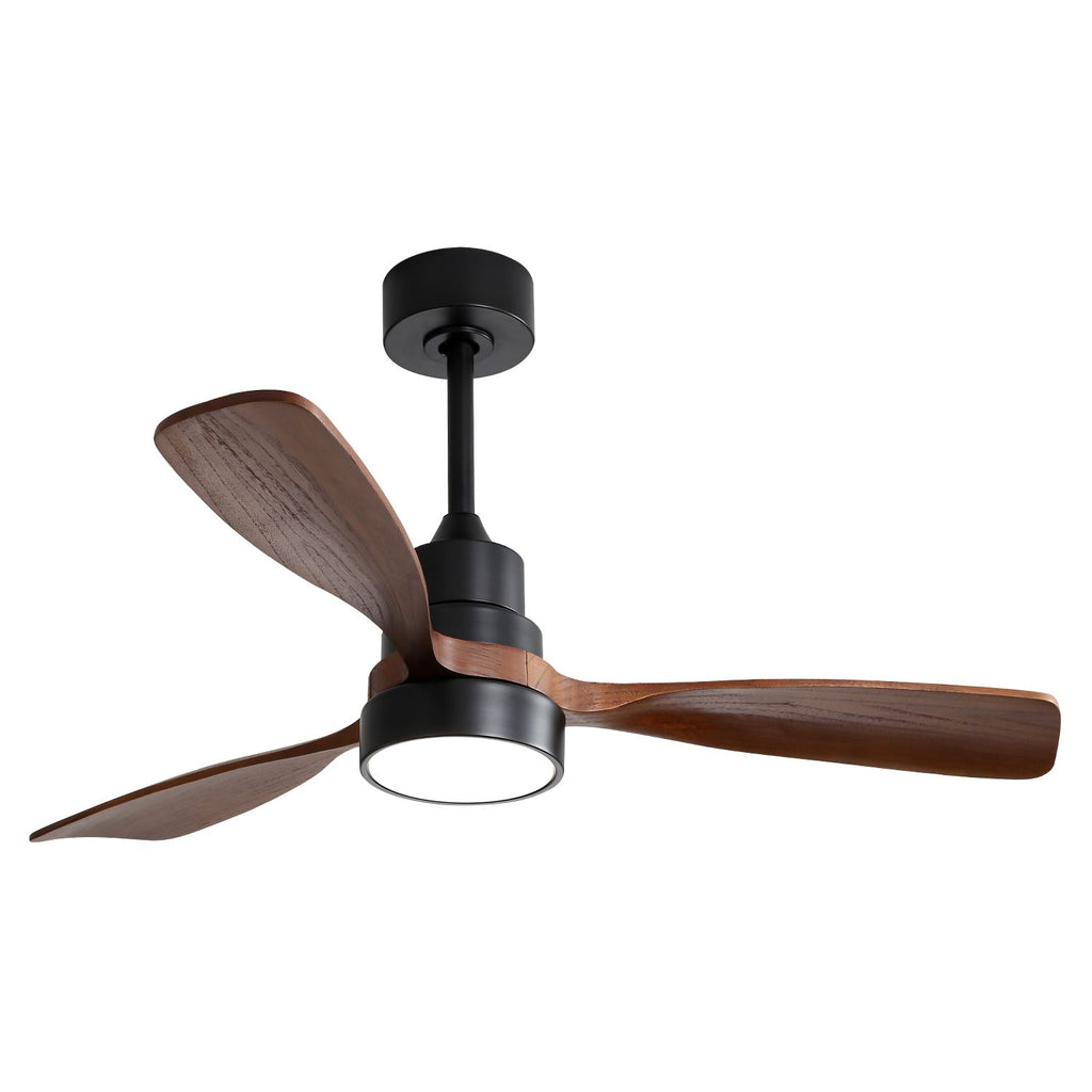 48 Inch Modern Ceiling Fan With Lights 3 Wood Fan Blade Noiseless Reversible Motor Remote Control