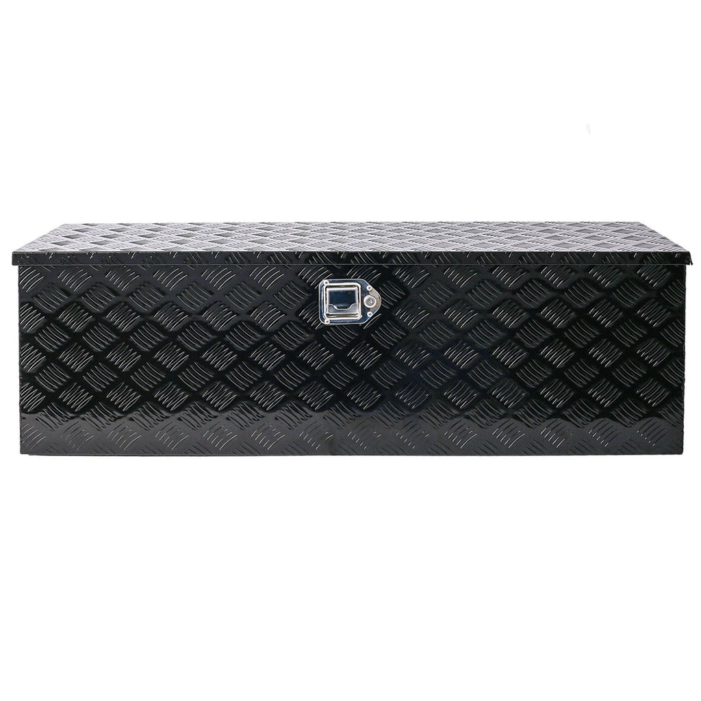 48inch Aluminum tool box,heavy duty truck bed tool box,outdoor trailer pickup storage tool box,RV storage organizer,underbody box w/lock keys,black 48x15x15inch