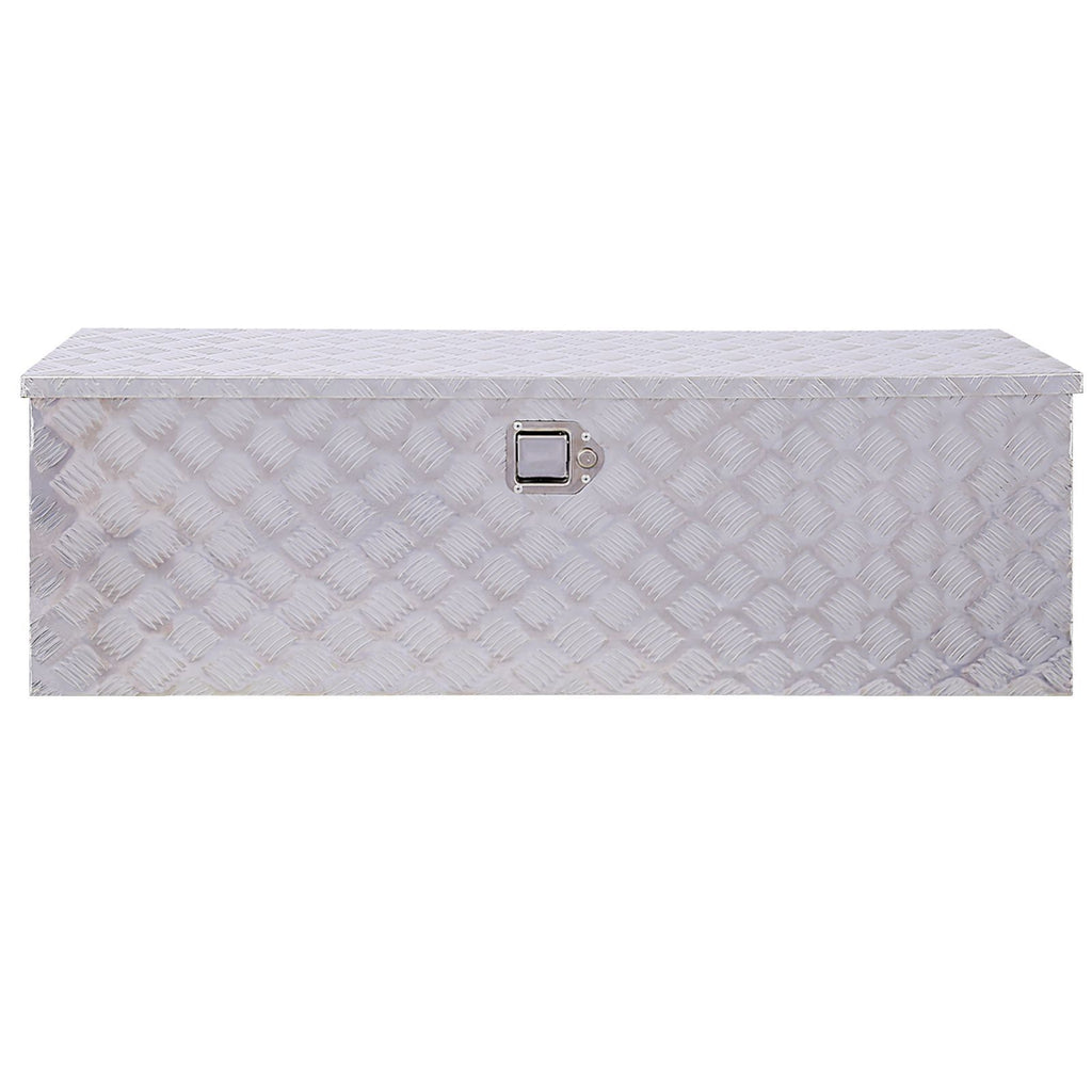 48inch Aluminum tool box,heavy duty truck bed tool box,outdoor trailer pickup storage tool box,RV storage organizer,underbody box w/lock keys,silver 48x15x15inch