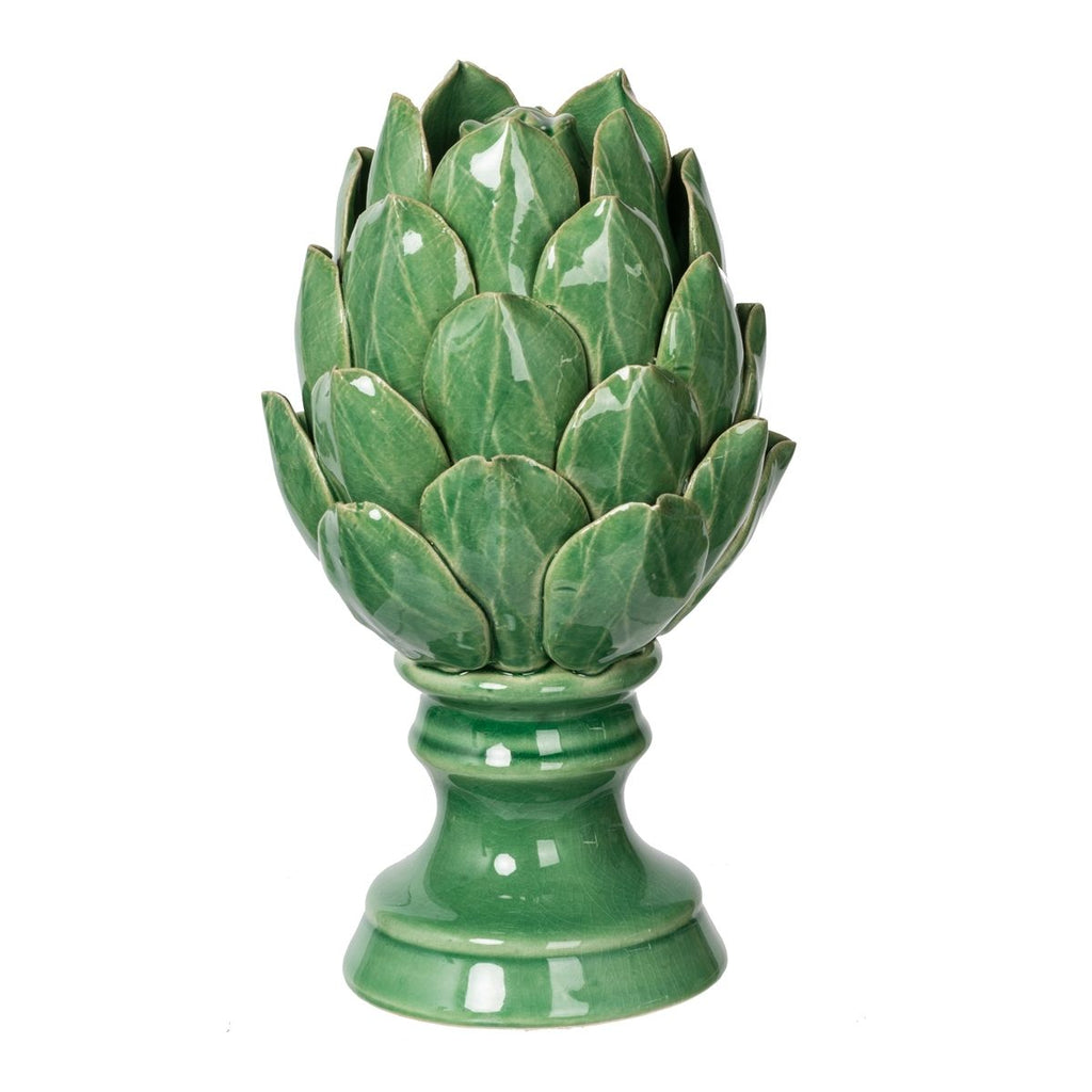 4x4x7.5" Helsa Blooming Artichoke Accent, Small-Green