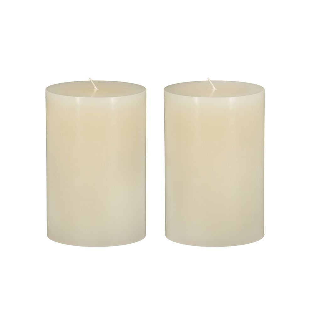 4x6" 2PK Unscented Soy Wax Candle, Ivory