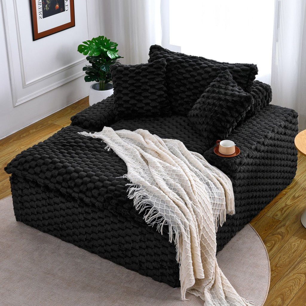 51 - inch Comfort - bearing Sofa: Two Pillows and One Backrest, Suitable for Multiple Scenarios in Bedrooms and Living Rooms