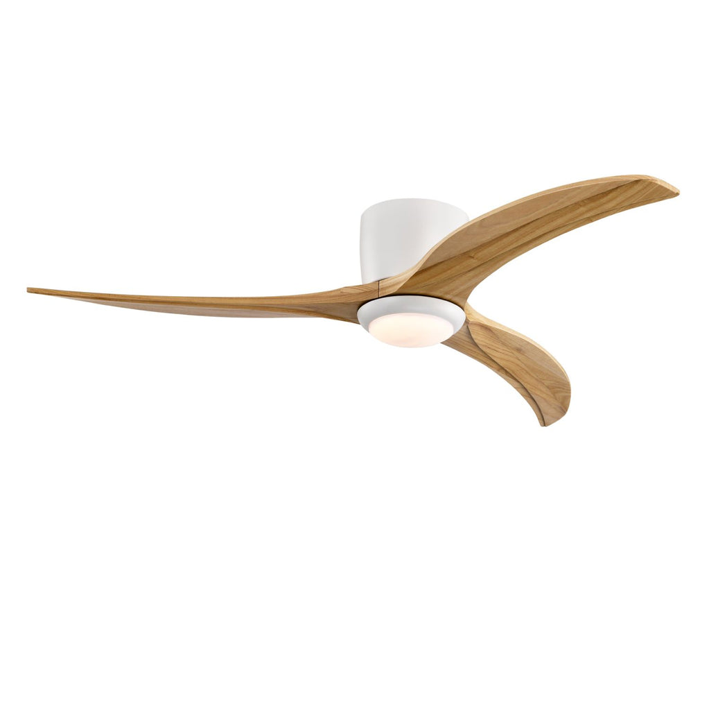52" Solid Wood Blades Ceiling Fan With Light with Remote Control, Noiseless Reversible Motor, 6 Speed, for Patio Living Room, Bedroom,Indoor.(Matte White)