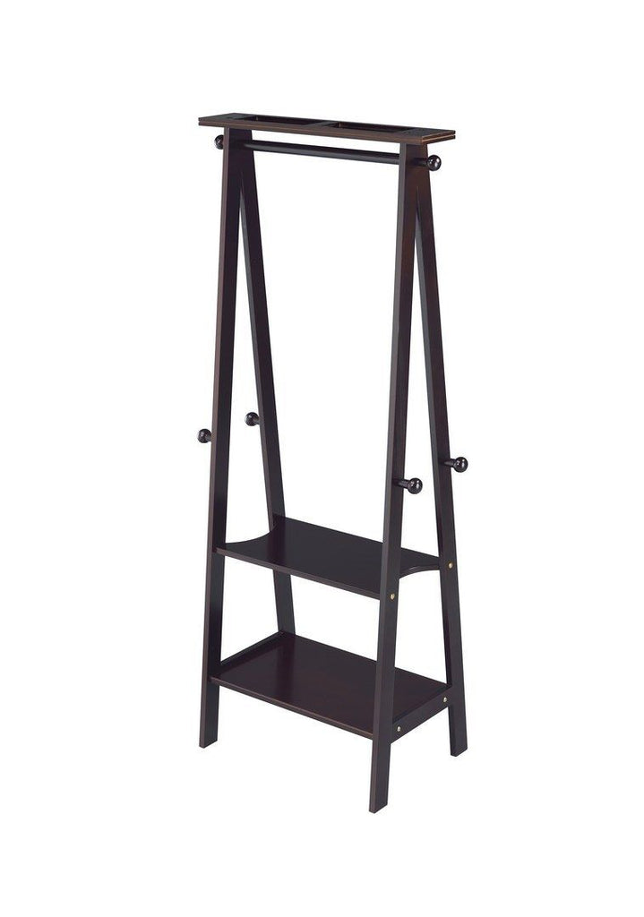 59" Tall Wooden Garment / Coat Rack, Dark Espresso