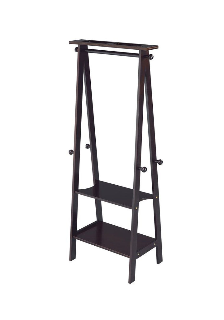 59" Tall Wooden Garment / Coat Rack, Dark Espresso