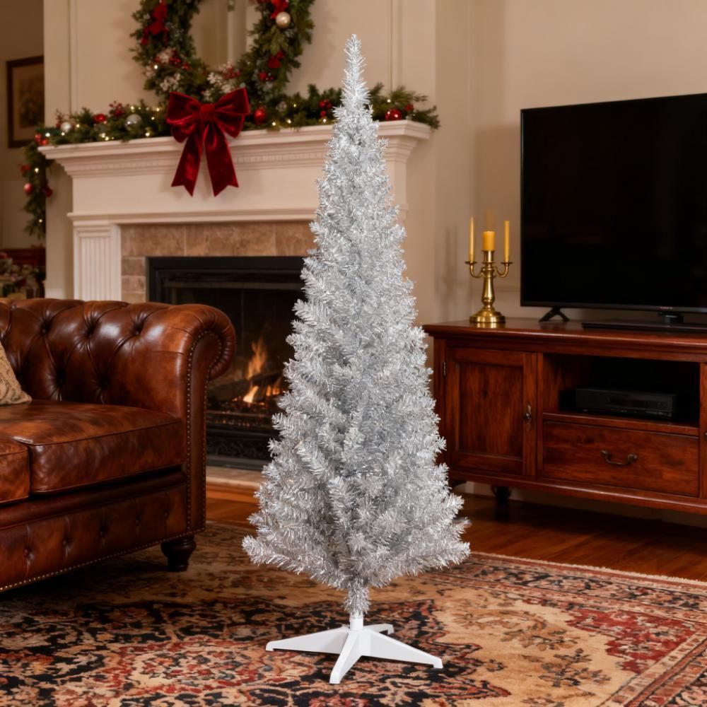 5ft Pencil Artificial Christmas Tree– Unique Addition to Your Holiday Decor Collection