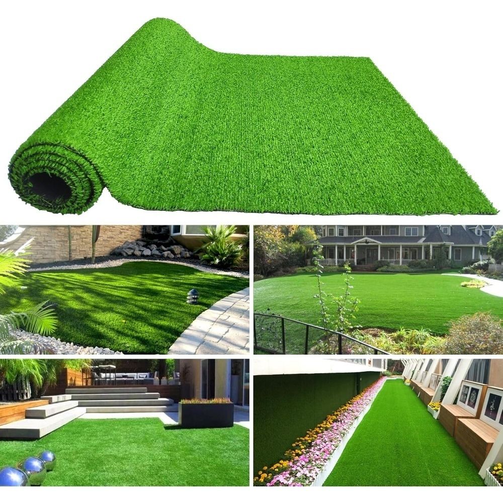 5ft x 10ft Turf Mat for Backyard, Ideal for Garden, Lawn Landscape, Patio, Garden & Balcony - Thick Fake Faux Grass with Rubber Backing & Drainage Holes(Grass height 0.78 inches/2cm)