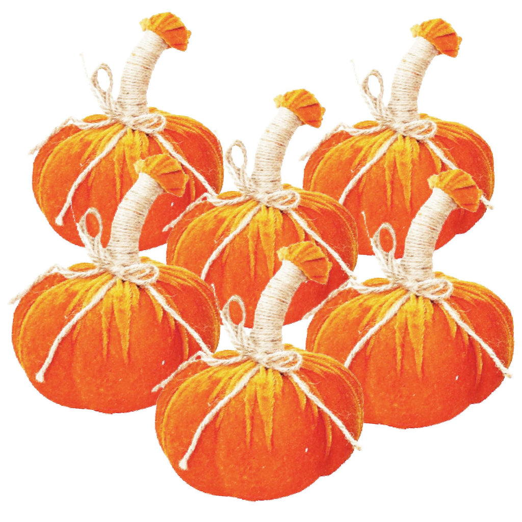 5x7" Md Pumpkin Ornament, Set of 6 for Holiday Harvest Festival Fall Festival & Thanksgiving