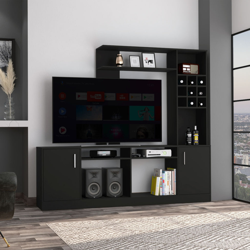6-Bottle 2-Door Entertainment Center Wenge
