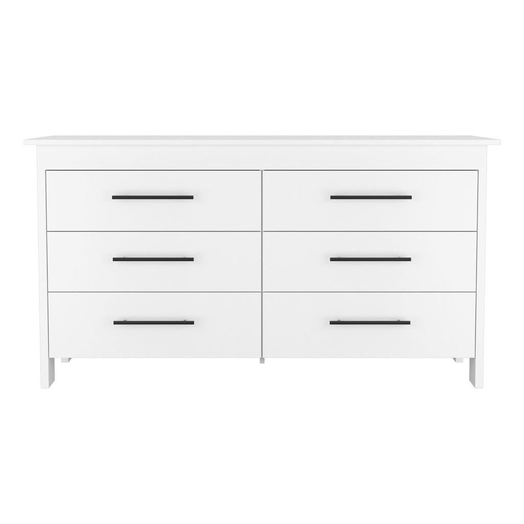 6 Drawer Double Dresser Wezz, Bedroom, White