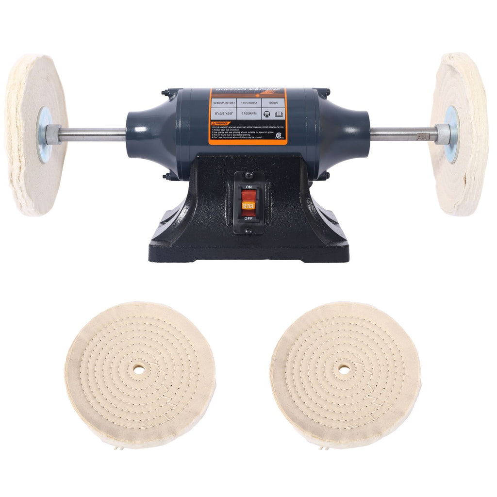 6-Inch Electric Polisher Bench Buffer Grinder - Includes 4PCs 80Ply Thic Buffing Wheels Ideal Benchtop Buffing Machine for Polishing Metal, Jewelry, Knives, Wood, Jade, and Plastic.CSA Certificated