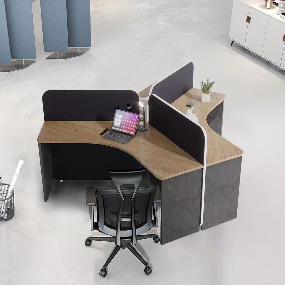 6 Person Office Cubicle Desk Workstation w/Drawers Adjustable Wall Partitions