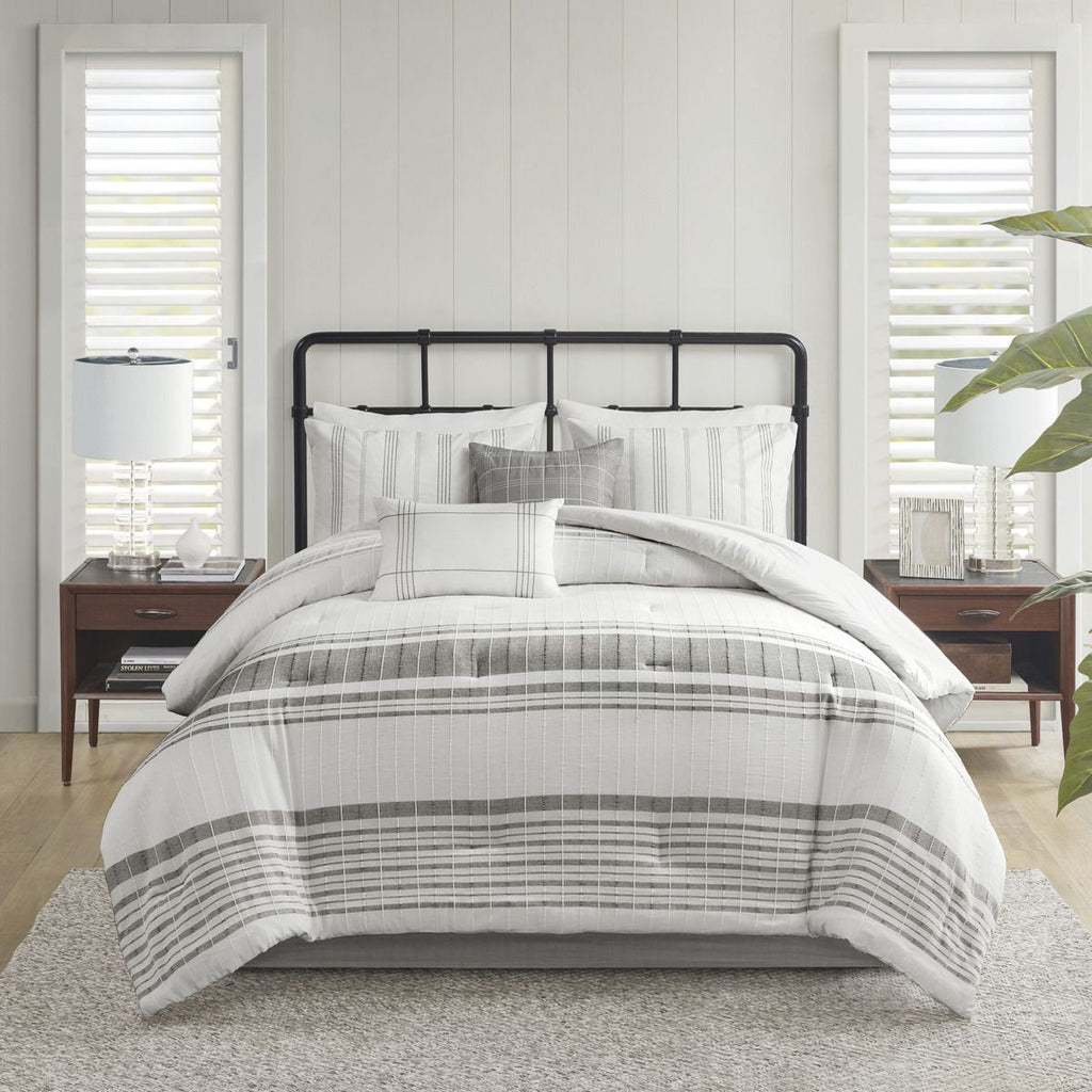 6 Piece Cotton Jacquard Oversized Comforter Set