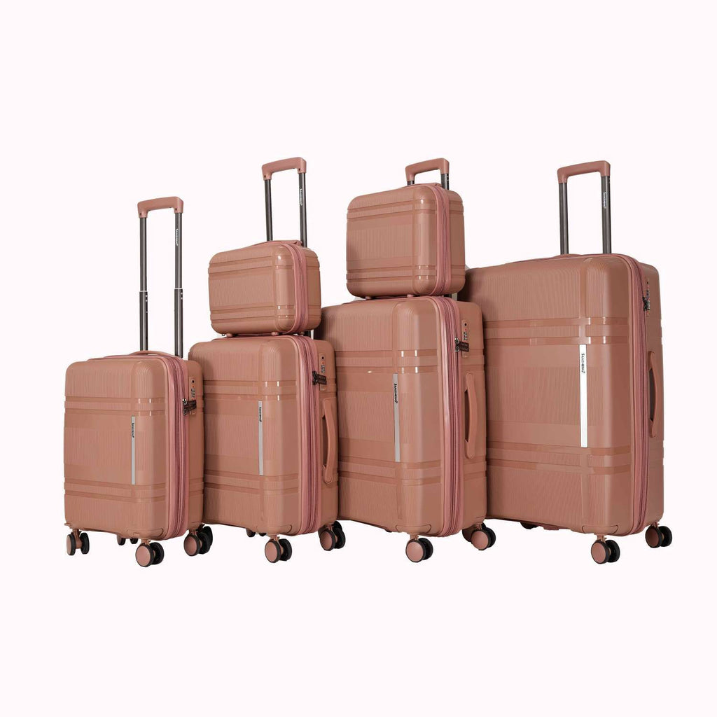 6-piece luggage set, expandable hard shell luggage set with rotating wheels, suitable for carry on luggage, unisex, lightweight travel luggage set, password lock