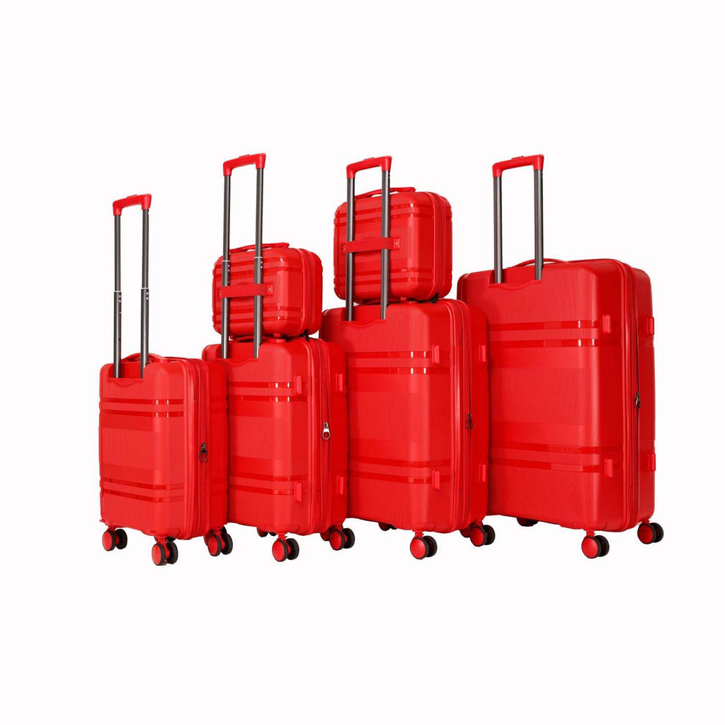 6-piece luggage set, expandable hard shell luggage set with rotating wheels, suitable for carry on luggage, unisex, lightweight travel luggage set, password lock
