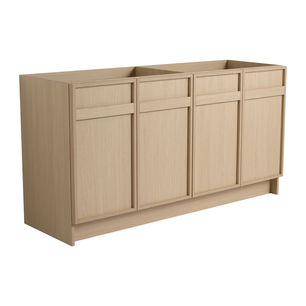 60" Freestanding Bathroom Vanity & 4 Soft-Close Cabinet Doors-BVC11160DDOK (KD-Packing)-Excluding Sink