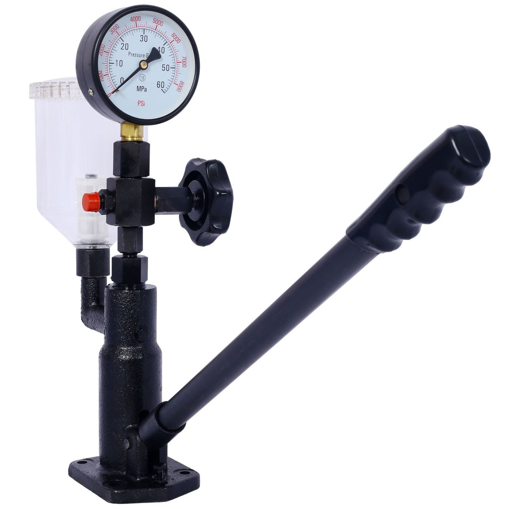 600Bar 8000PSI Diesel Fuel Injector Tester Diesel Injector Nozzle Tester with Dual Scale Gauge to Adjust Injector Nozzle Pressure and Testing Diesel Injector With Adjustable Hand Wheel
