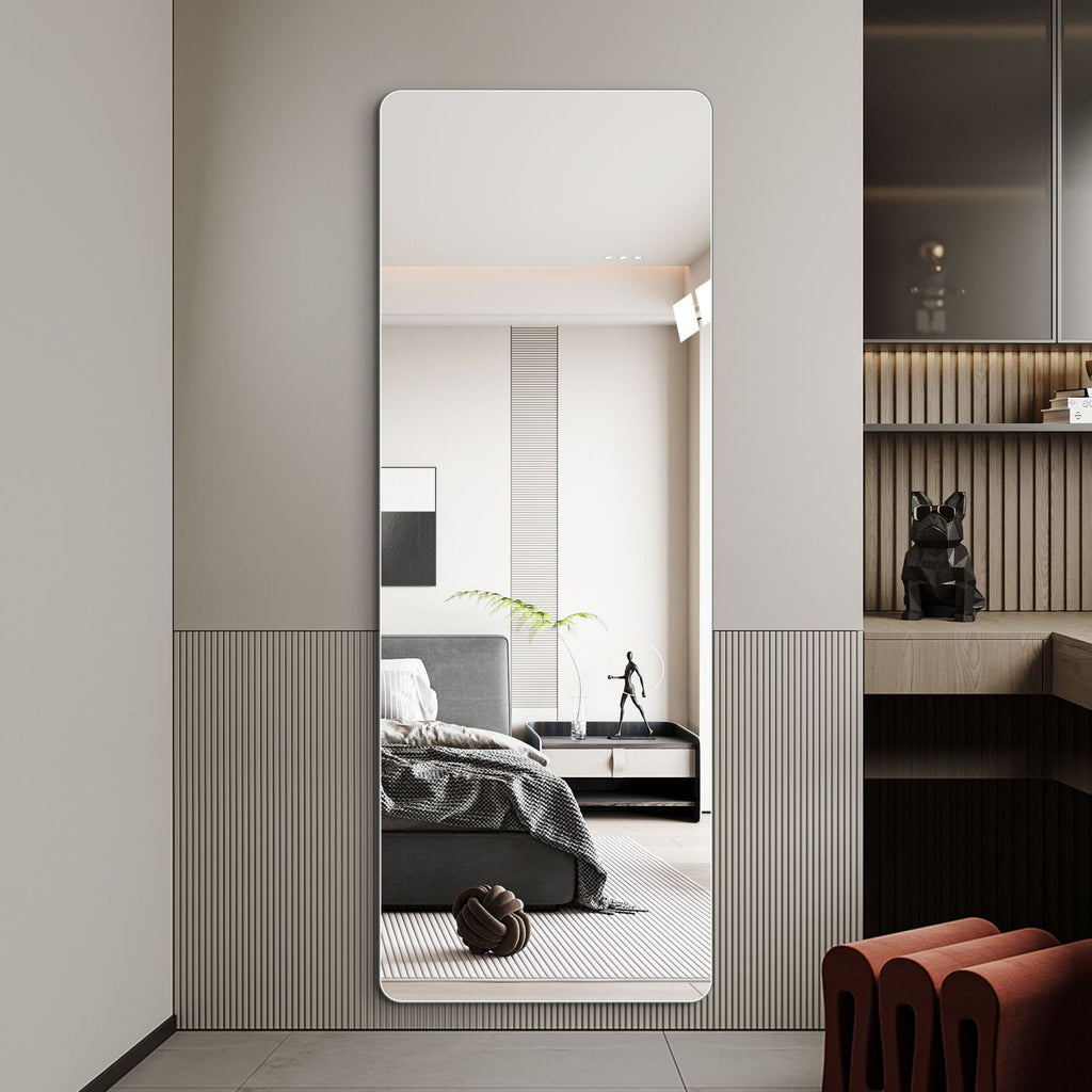60"x 15" inch Full Body round corner mirror for Living Room Bedroom Cloakroom Wall hanging with hanging hole High quality 5mm silver mirror Explosion-proof glass
