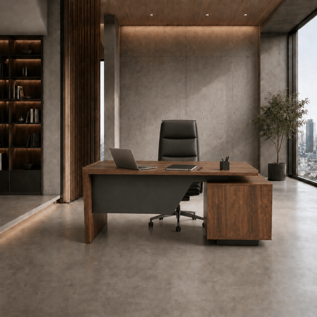 62.99" to 70.87" Extendable Executive Office Desk, PC Computer Workstation with Storage Cabinet & Cable Management, Modern Business Furniture Right Wood